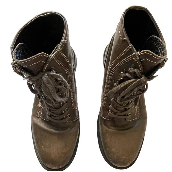 Diesel Olive Green Combat Lace-up Boots w/ Side Zip - Size 8.5B (UK 39) - Picture 1 of 13